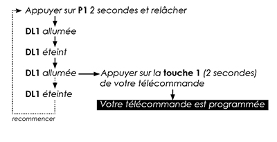 reconnaissances des télécommandes scs setinel pro 500