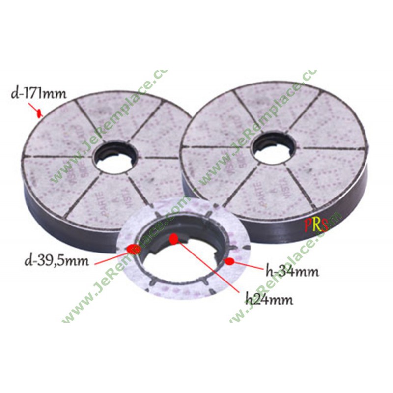 Filtre charbon, Ariston hotte - 171 mm (2 pièces)