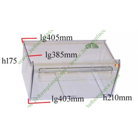 Tiroir de congélateur vertical Electrolux 2247086420 2247136076