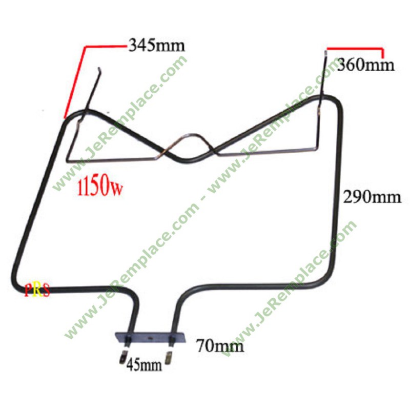 Résistance de sole 1150W de four Laden Whirlpool 481010375734 - Pièces  Détachées Electroménager > Cuisson > Résistance de sole - 203218