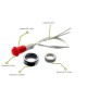 Kit lampe ronde rouge Ø 10mm 220 Volts à fils avec écrou chromé à bague filetée