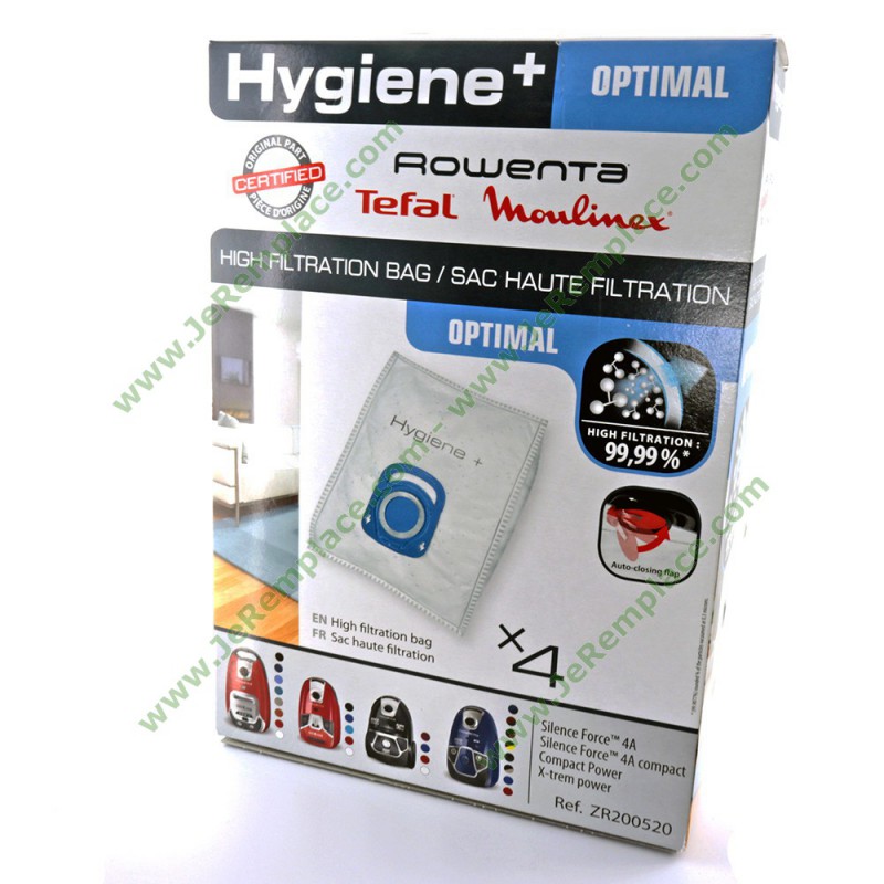 Sac Filtrant Pour Aspirateur Rowenta Silence Force 4a, Zr200520