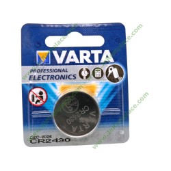 Pile Varta plate bouton Lithium CR2430 3 Volts diamètre 24 mm