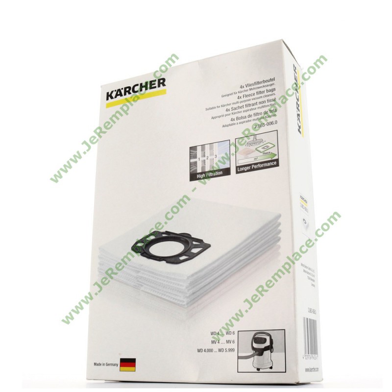 Karcher - Sacs Aspirateur - Série Mv 4/5/6 (4 Pcs) Kfi 487 - 28630060