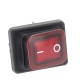interrupteur à bascule avec soufflet lumineux bipolaire rouge 20A-6.3mm