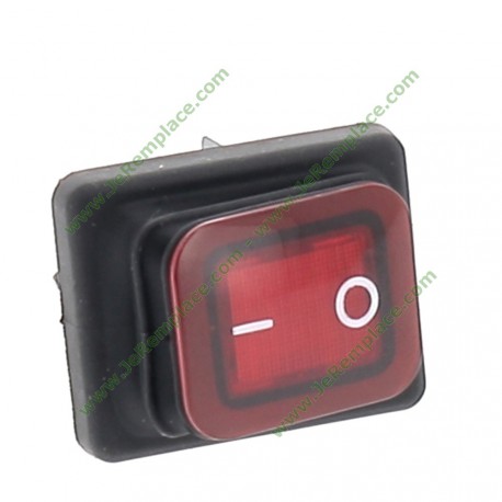 interrupteur à bascule avec soufflet lumineux bipolaire rouge 20A-6.3mm