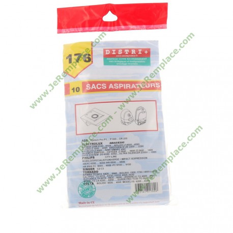 sachet de 10 sacs 9001684621 pour aspirateur