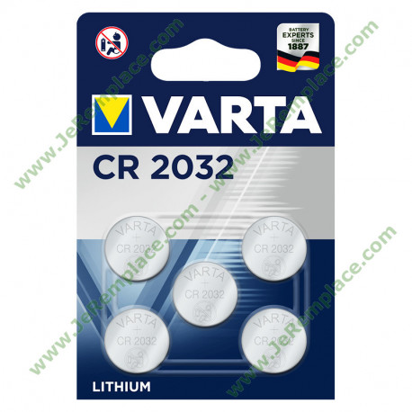 CR2032 Pack de 5 Piles LITHIUM varta