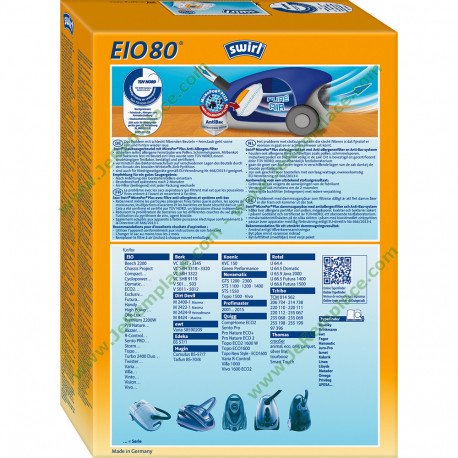 Sacs Filtrants Pour Aspirateur Dustwave D82 - Compatibles EIO80, Quigg, Thomas, Etc. - Neufs