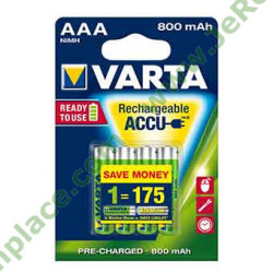 Lot de 4 piles AAA Ni-mh 800mah 1.2v rechargeable VARTA battery