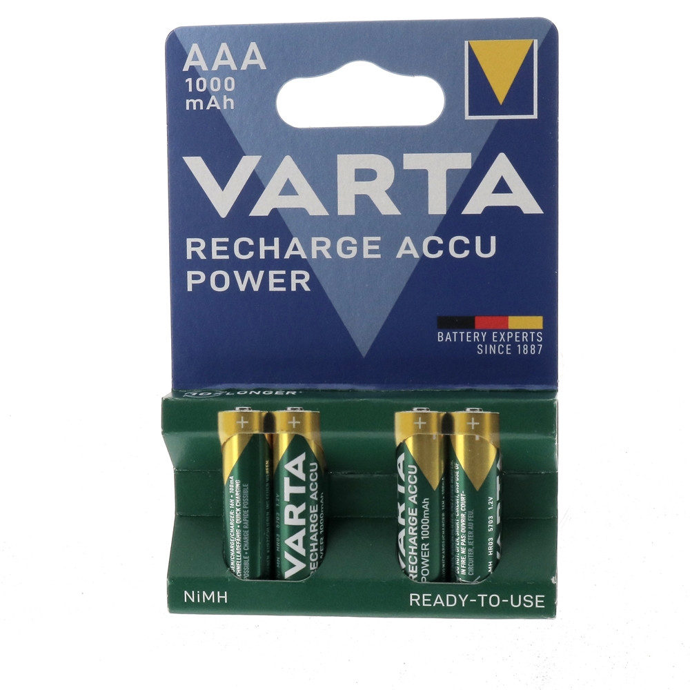 Varta - VARTA Lot de 4 piles rechargeables ACCU AAA 1000mAh