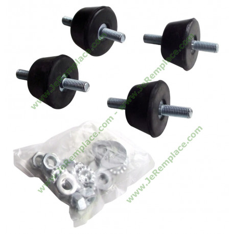 Lot De 4 Amortisseurs Pour Climatisation - Filetage M8 - Longueur 20mm - Caoutchouc Conique 40-30mm