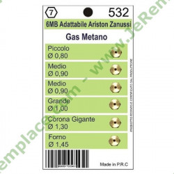 injecteurs 6MB Méthane double moyen + triple couronne 6 pcs adaptable