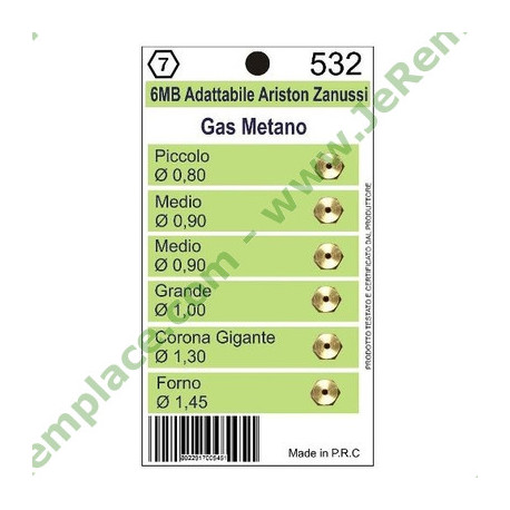 injecteurs 6MB Méthane double moyen + triple couronne 6 pcs adaptable