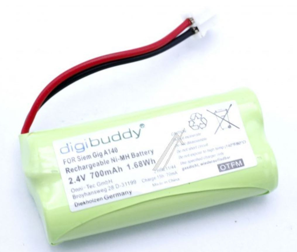 2 Batteries Rechargeables Telecom Italia Gipsy 600mAh 3,6V NiMH - Compatible Téléphone Fixe Sans Fil