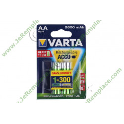 Lot de 2 piles AA 56686101404 2500mah 1,2v rechargeable VARTA