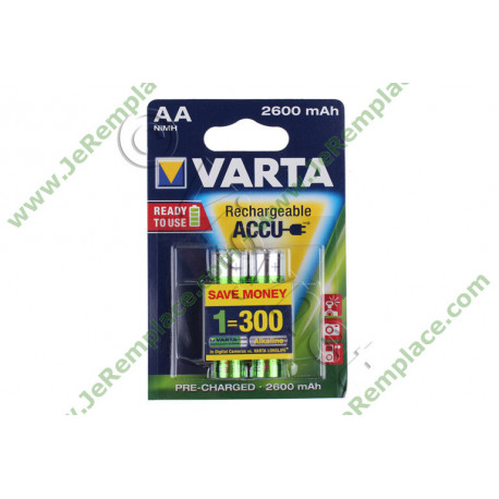 Lot de 2 piles AA 56686101404 2500mah 1,2v rechargeable VARTA