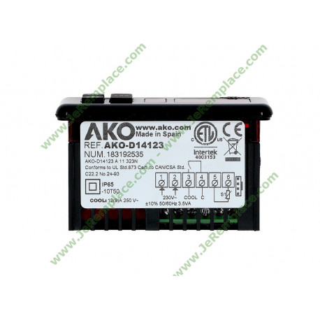 Régulateur électronique AKO AKO-10323 230V AC - Plage -50 à +99°C - Capteur NTC - Affichage 31 Chiffres