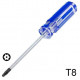 Tournevis TORX T8 Percé Longueur total 130 Longueur tige métallique 72