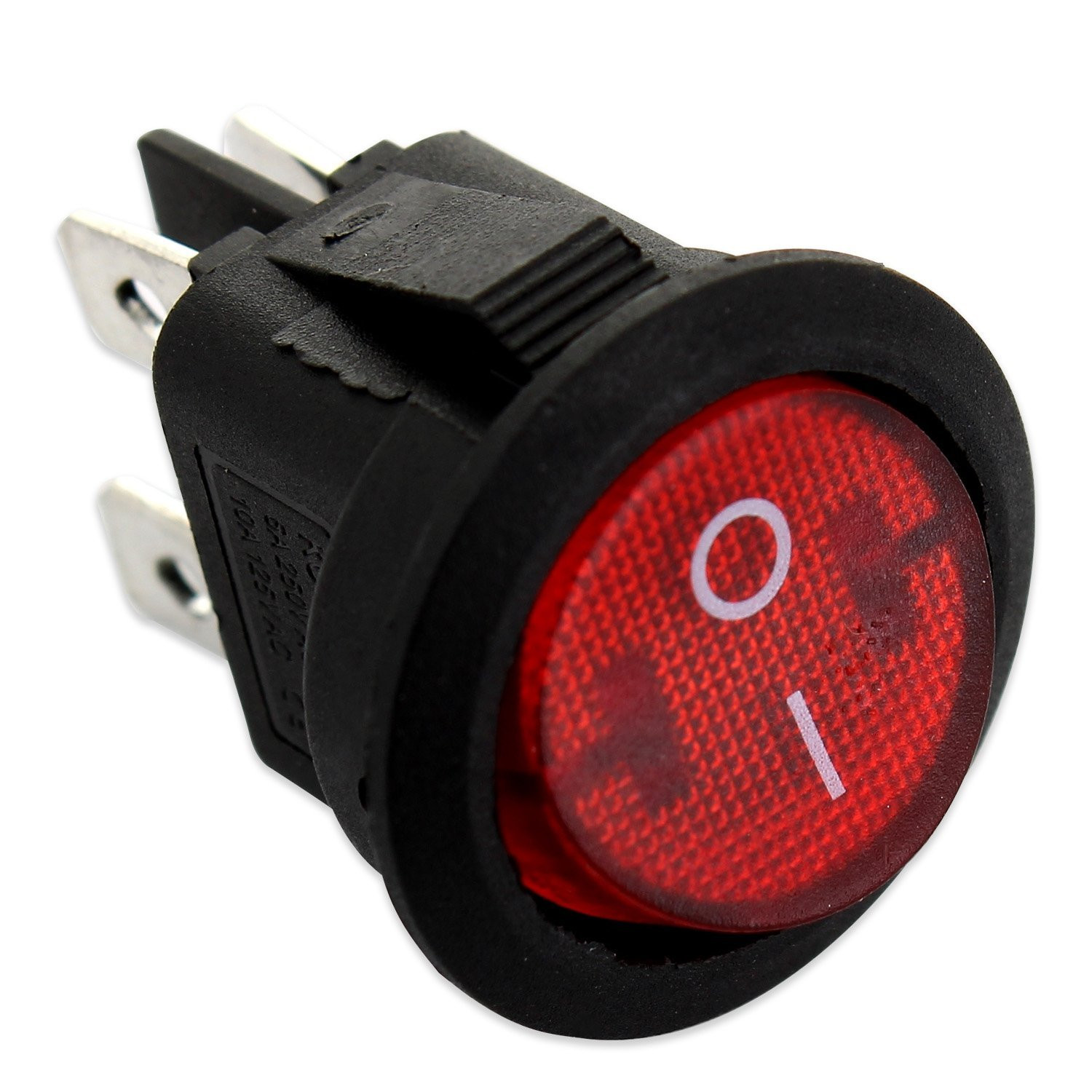 Interrupteur à Bascule Rond étanche IP65 – Acier Inoxydable, LED Rouge, 230V/10A, 4 Broches, 22mm
