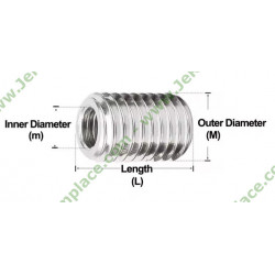 Manchon fileté inox 304 Interieur M6 Exterieur M8 pour anode chauffe eau