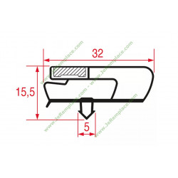 Joint à encastrer 392X587mm Fagor 12038156 pour armoire réfrigérée