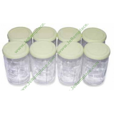 Pearl Lot De 8 Pots En Verre Pour Yaourtière - Compatible Lave-Vaisselle Avec Dateur