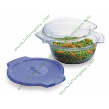 Cocotte verre Pyrex 1,5 litres avec couvercle Optitherm pour mic