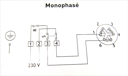 Chauffe eau - schéma de branchement de résistance et thermostat monophasé 220/230 Volts